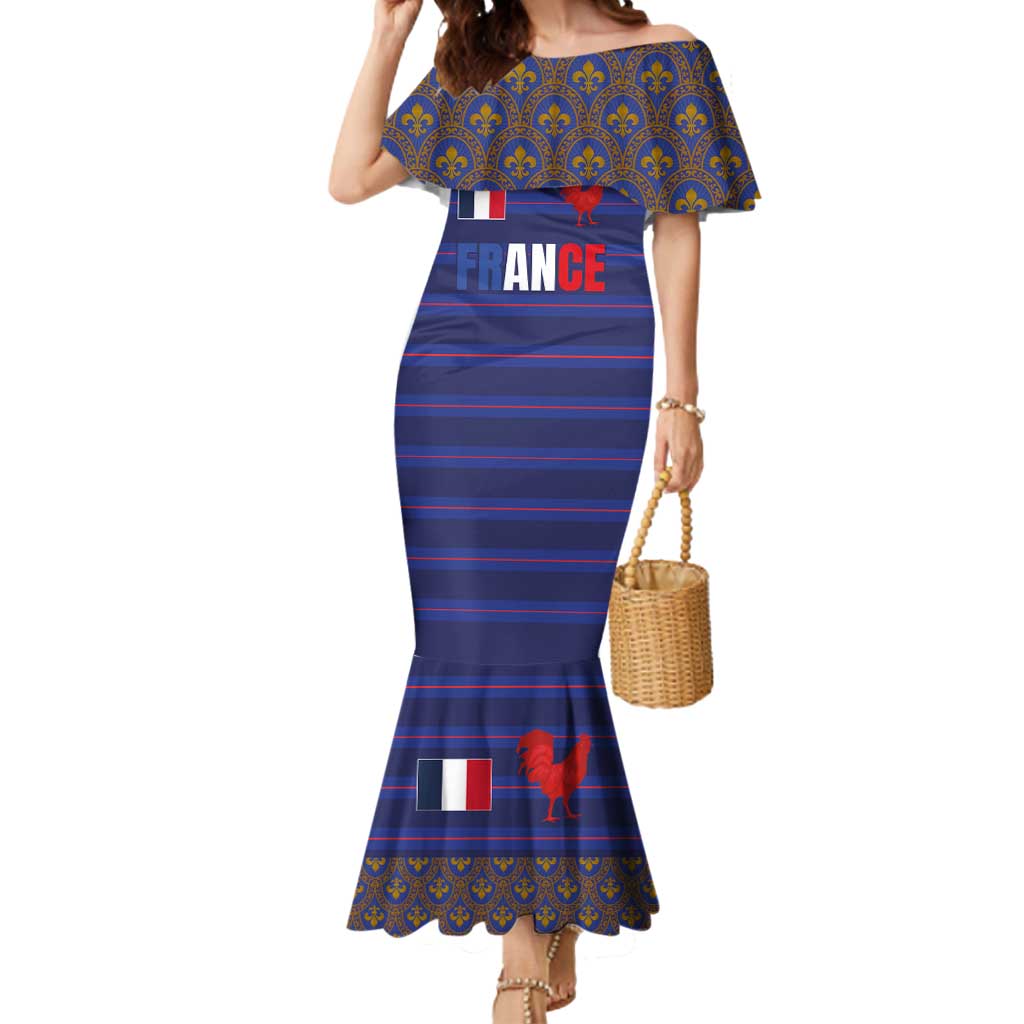 Custom France Rugby-Le XV de France Mermaid Dress Go Les Bleus