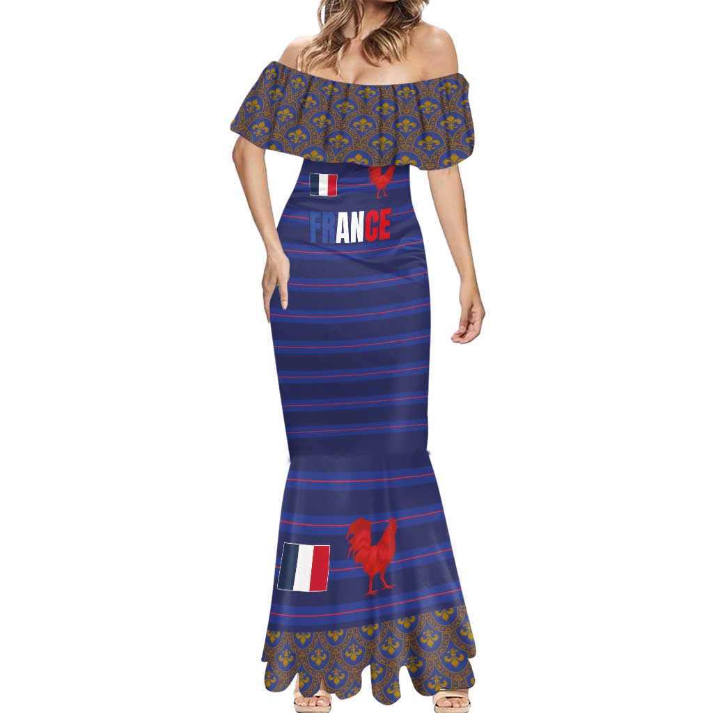Custom France Rugby-Le XV de France Mermaid Dress Go Les Bleus