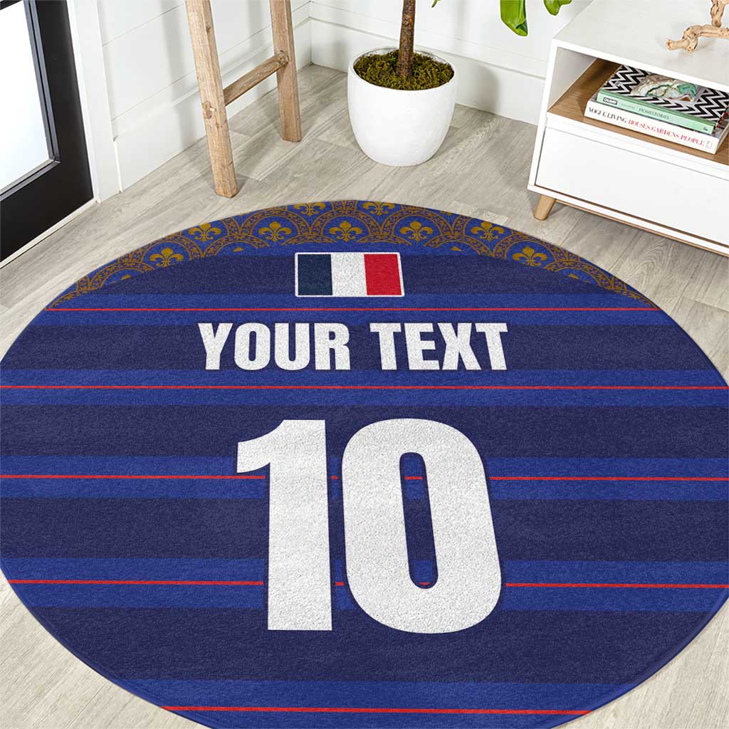 Custom France Rugby-Le XV de France Round Carpet Go Les Bleus
