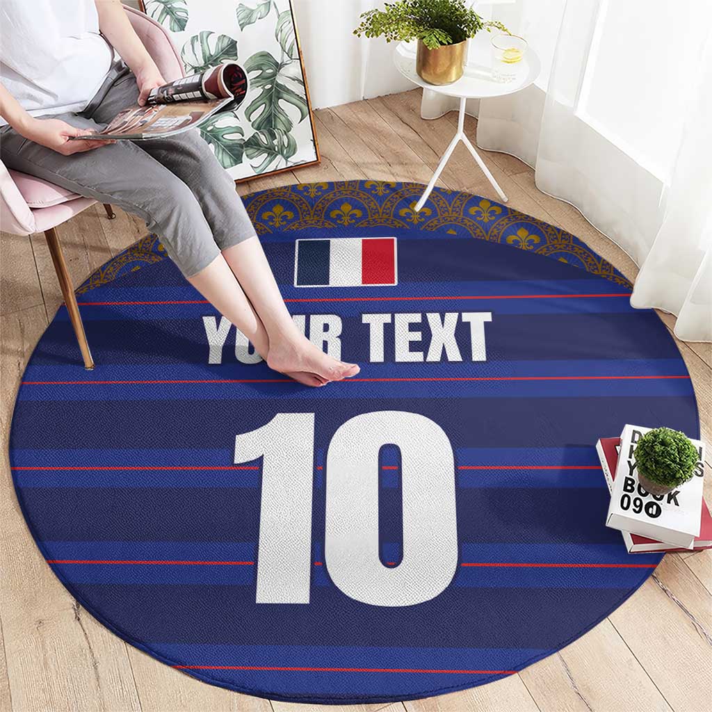Custom France Rugby-Le XV de France Round Carpet Go Les Bleus