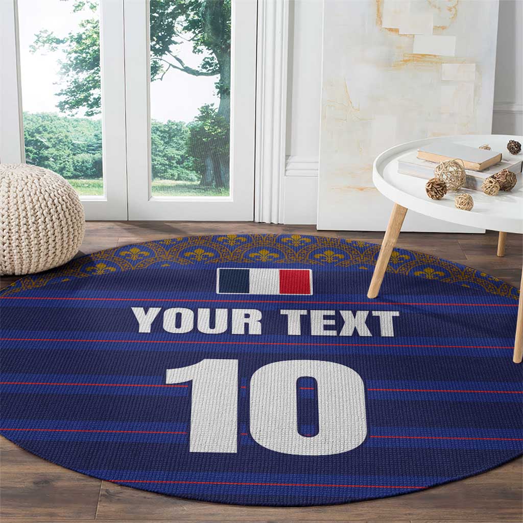 Custom France Rugby-Le XV de France Round Carpet Go Les Bleus