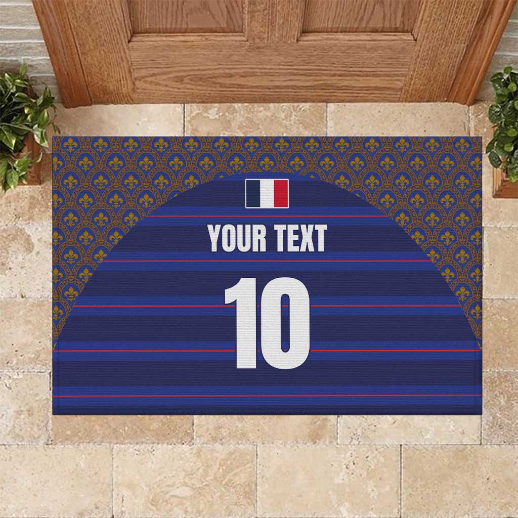 Custom France Rugby-Le XV de France Rubber Doormat Go Les Bleus