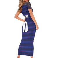 Custom France Rugby-Le XV de France Short Sleeve Bodycon Dress Go Les Bleus