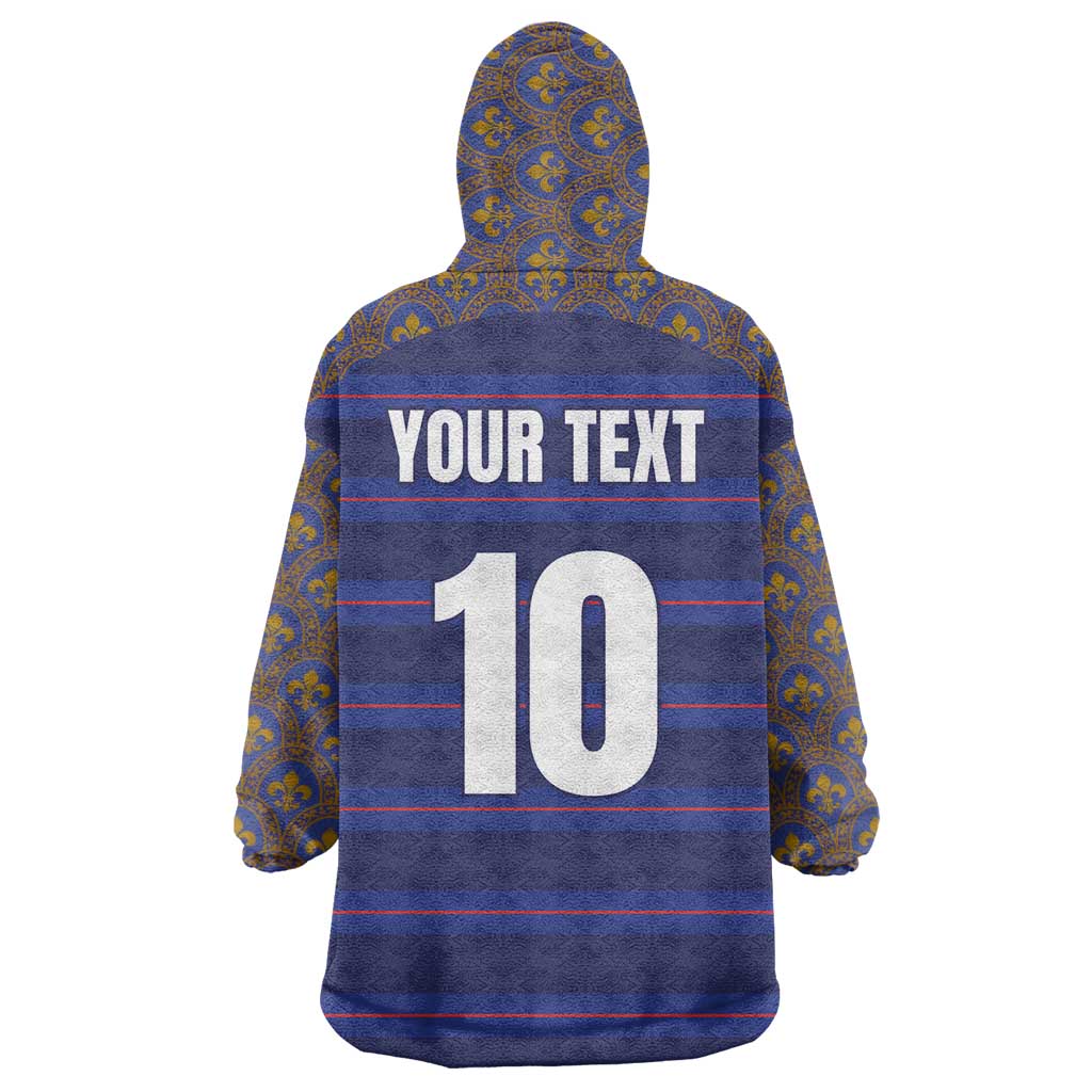Custom France Rugby-Le XV de France Wearable Blanket Hoodie Go Les Bleus