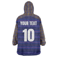 Custom France Rugby-Le XV de France Wearable Blanket Hoodie Go Les Bleus