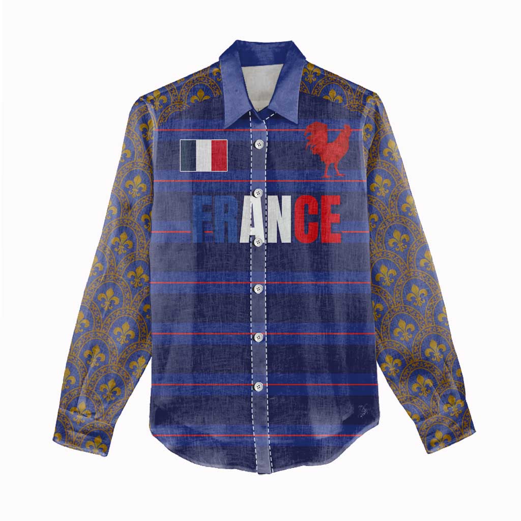 Custom France Rugby-Le XV de France Women Casual Shirt Go Les Bleus