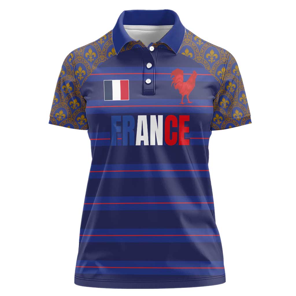 Custom France Rugby-Le XV de France Women Polo Shirt Go Les Bleus