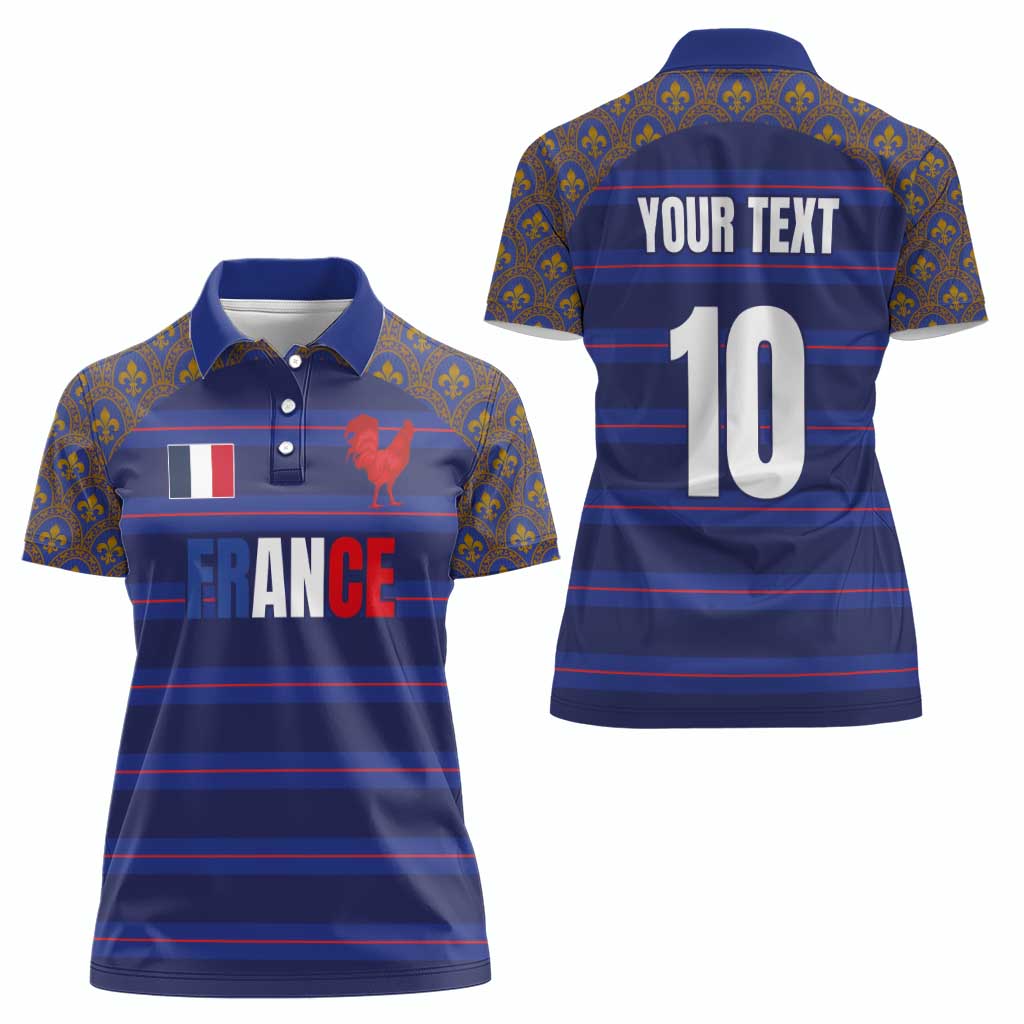 Custom France Rugby-Le XV de France Women Polo Shirt Go Les Bleus
