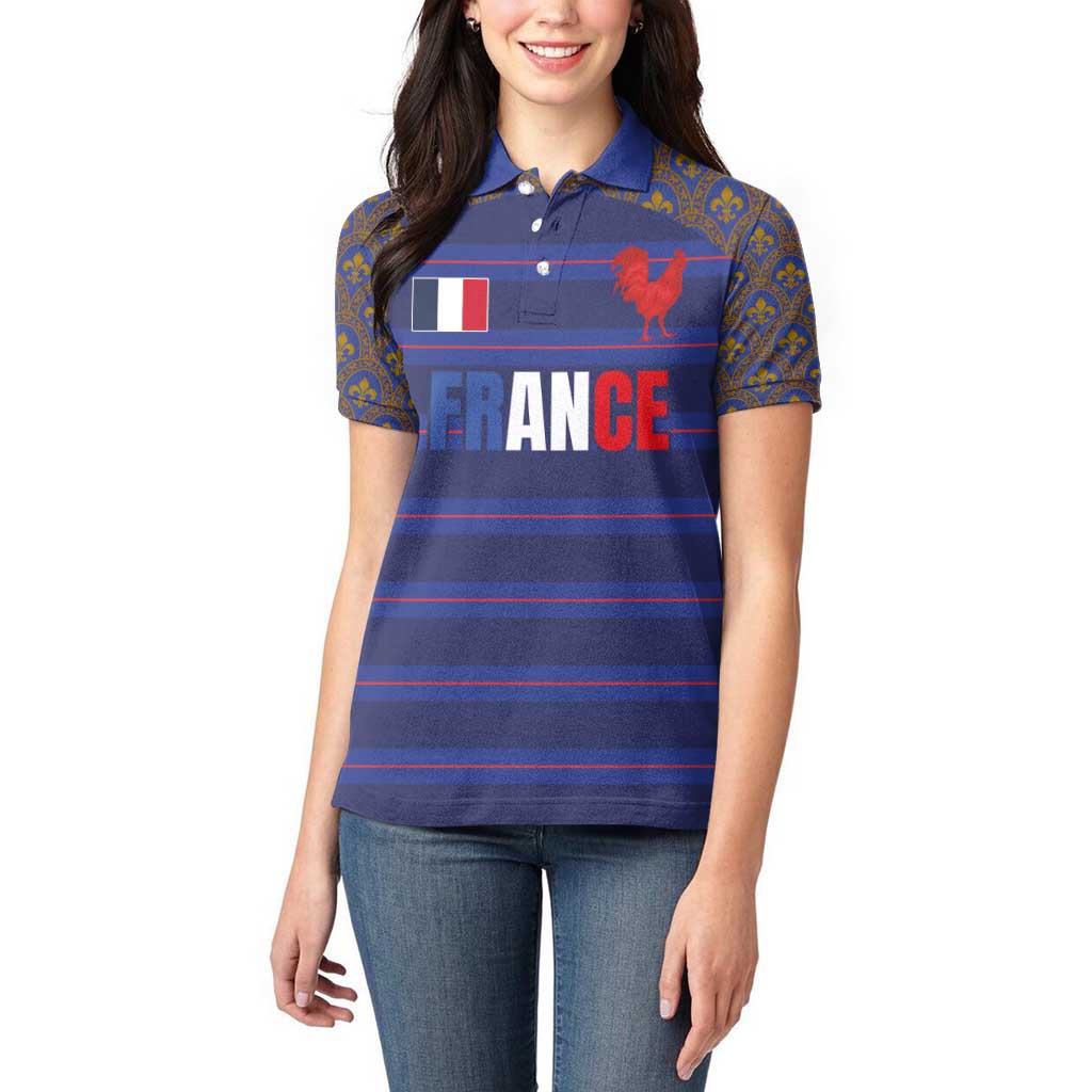Custom France Rugby-Le XV de France Women Polo Shirt Go Les Bleus