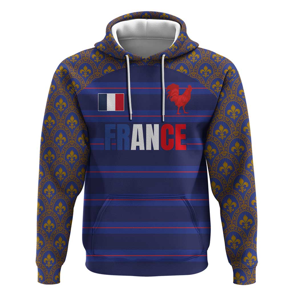 Custom France Rugby-Le XV de France Zip Hoodie Go Les Bleus