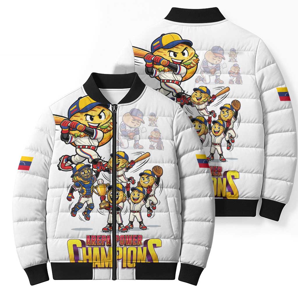 Venezuela Baseball Champions Bomber Puffer Jacket Glory Arepa Team