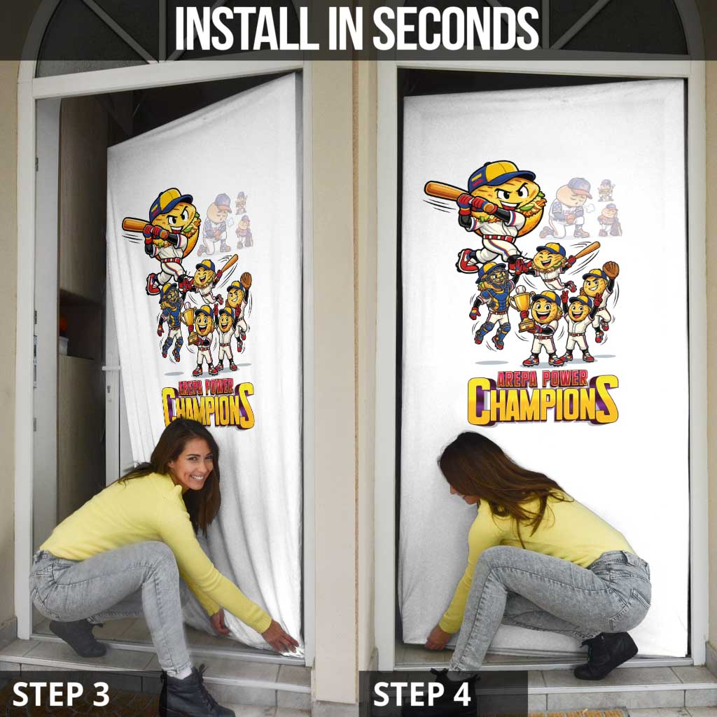 Venezuela Baseball Champions Door Cover Glory Arepa Team