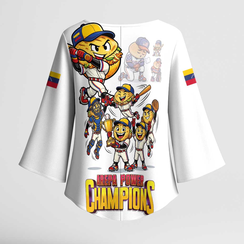 Venezuela Baseball Champions Kimono Sleeve Blouse Glory Arepa Team