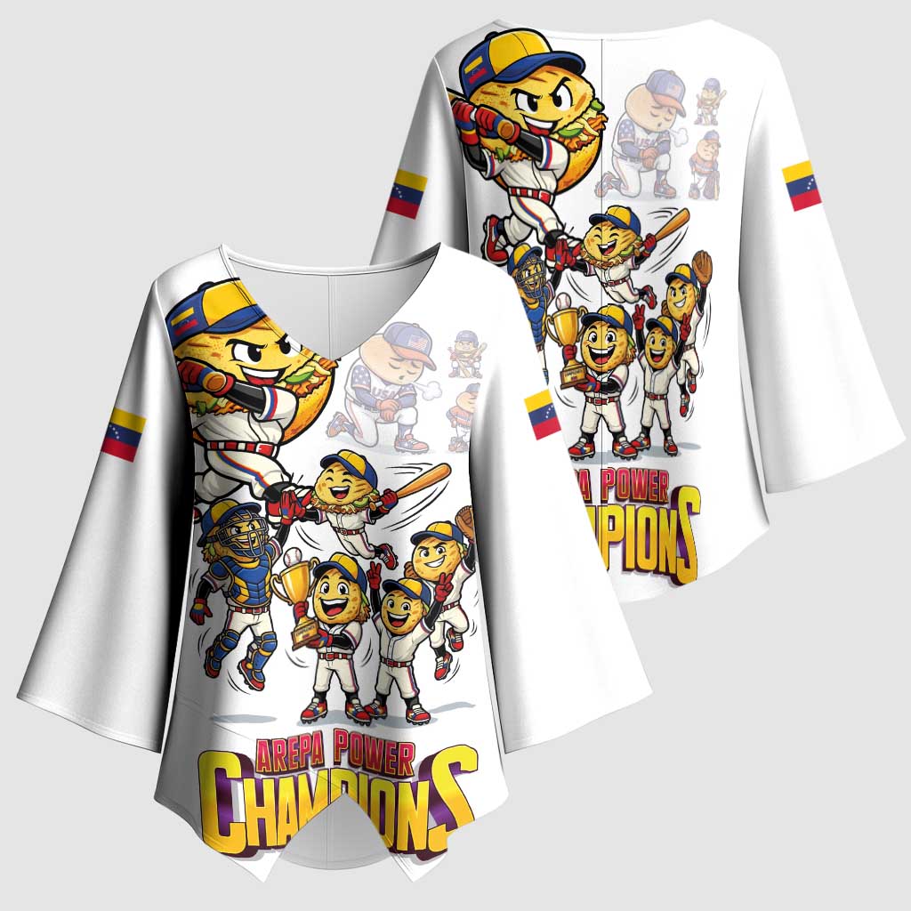 Venezuela Baseball Champions Kimono Sleeve Blouse Glory Arepa Team