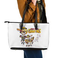 Venezuela Baseball Champions Leather Tote Bag Glory Arepa Team