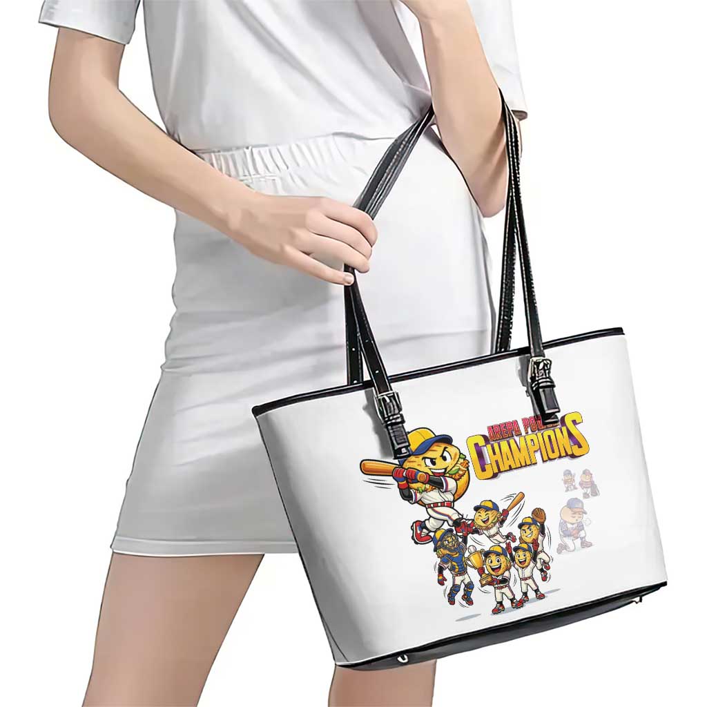 Venezuela Baseball Champions Leather Tote Bag Glory Arepa Team