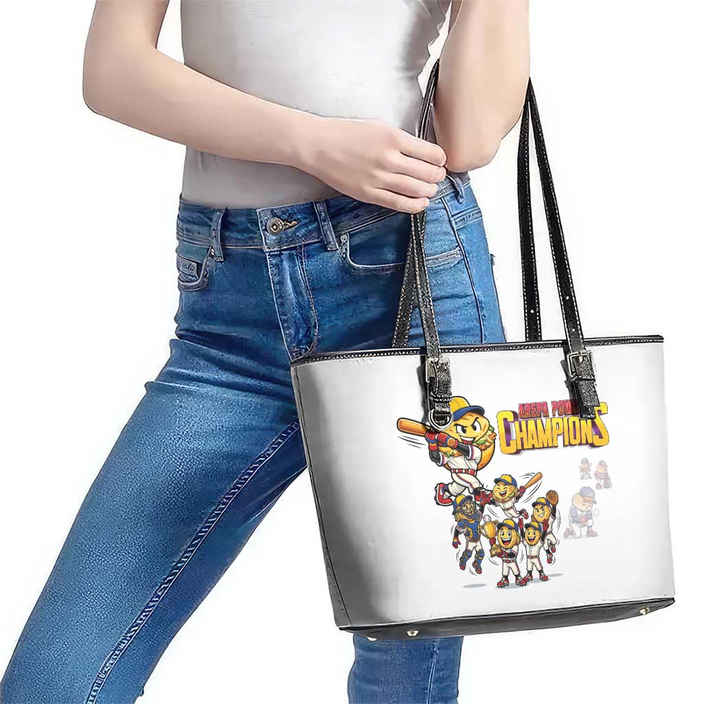 Venezuela Baseball Champions Leather Tote Bag Glory Arepa Team