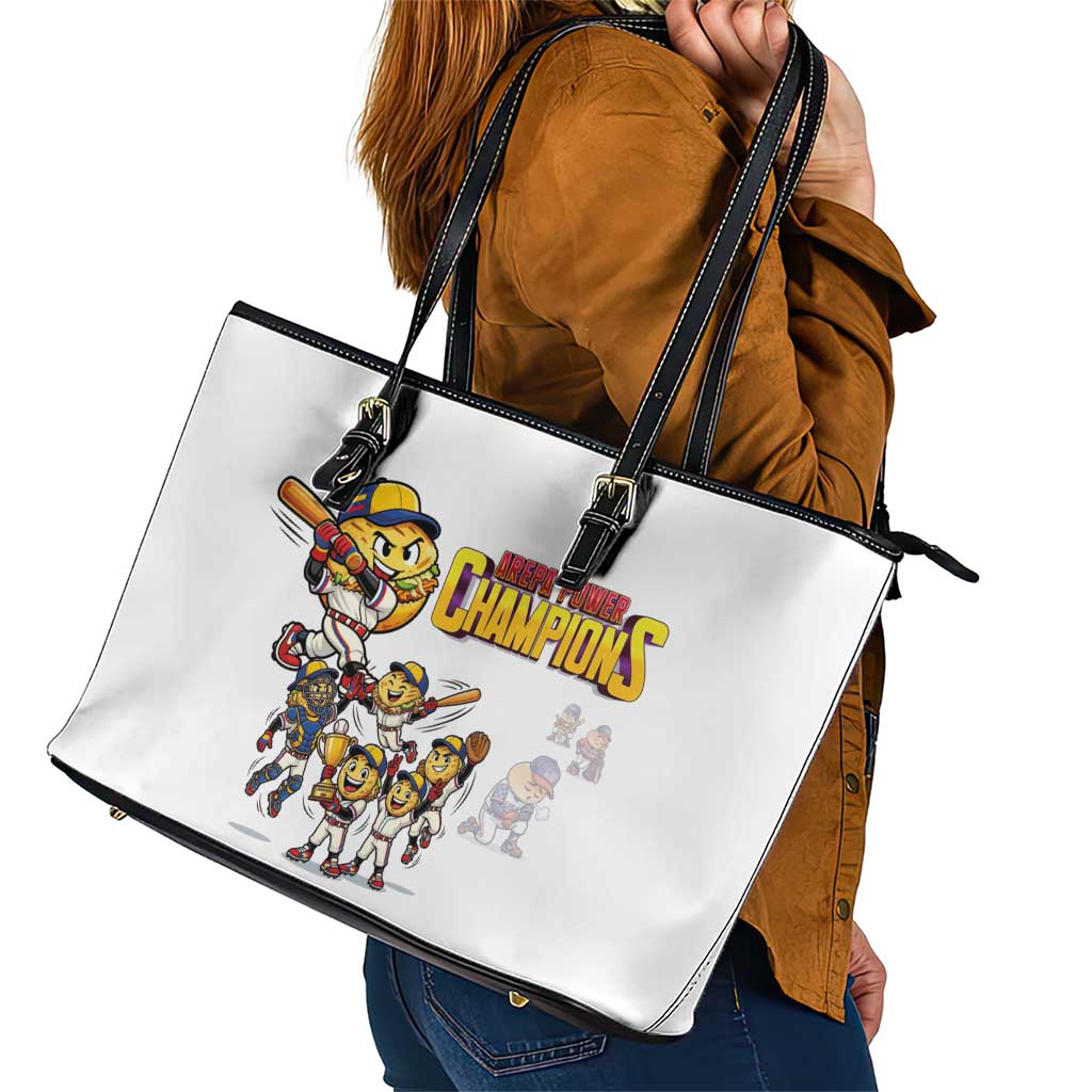 Venezuela Baseball Champions Leather Tote Bag Glory Arepa Team