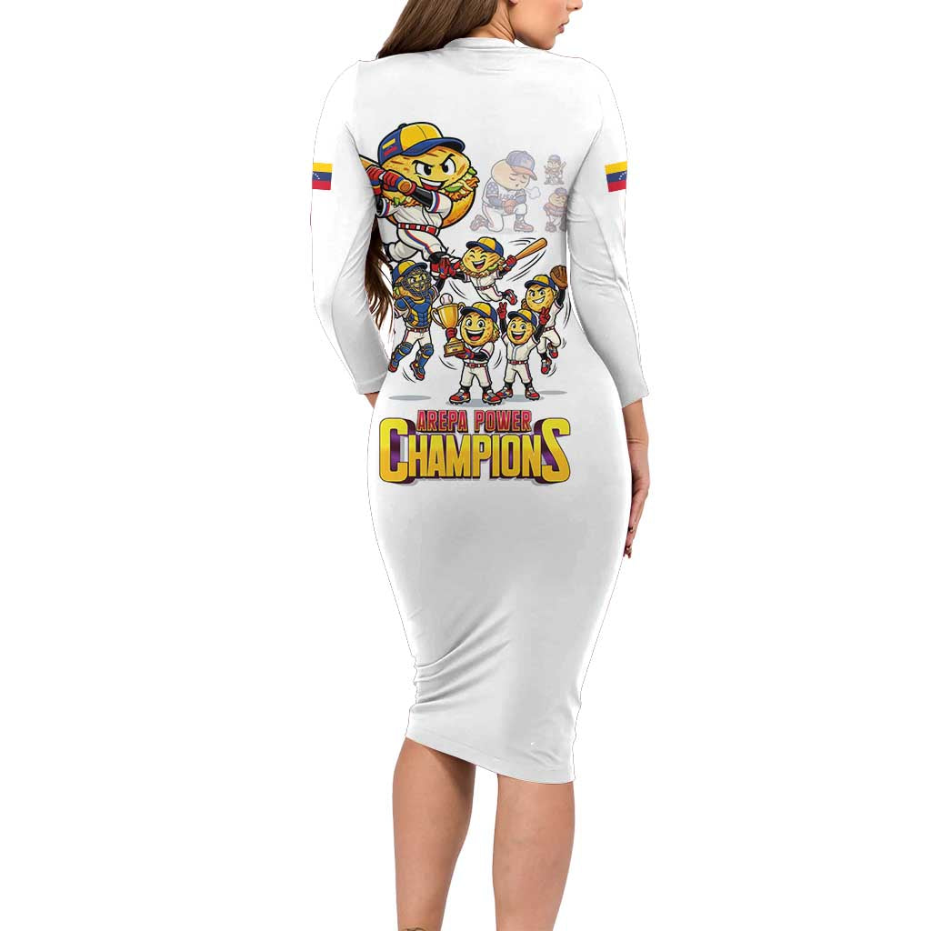 Venezuela Baseball Champions Long Sleeve Bodycon Dress Glory Arepa Team