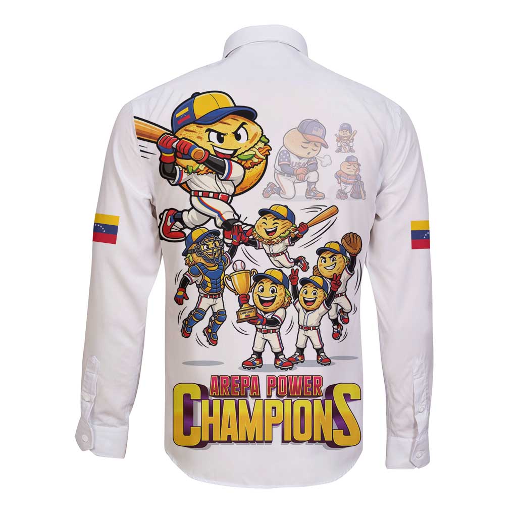 Venezuela Baseball Champions Long Sleeve Button Shirt Glory Arepa Team