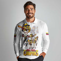 Venezuela Baseball Champions Long Sleeve Polo Shirt Glory Arepa Team