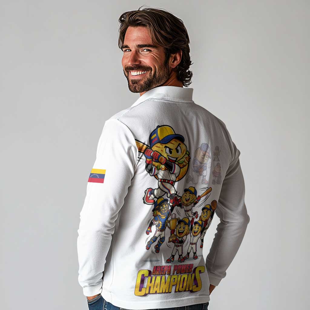 Venezuela Baseball Champions Long Sleeve Polo Shirt Glory Arepa Team