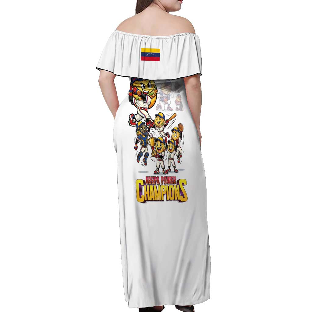 Venezuela Baseball Champions Off Shoulder Maxi Dress Glory Arepa Team