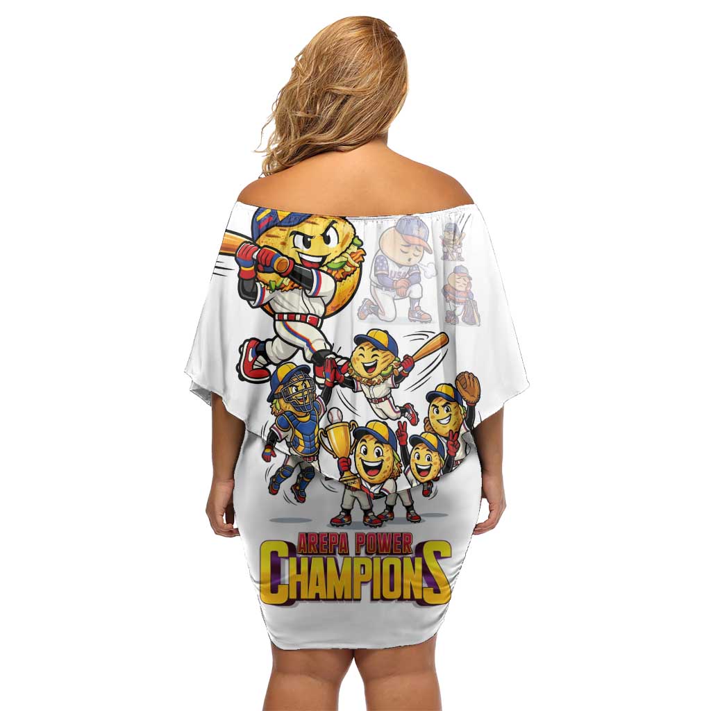 Venezuela Baseball Champions Off Shoulder Short Dress Glory Arepa Team
