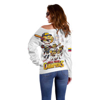 Venezuela Baseball Champions Off Shoulder Sweater Glory Arepa Team