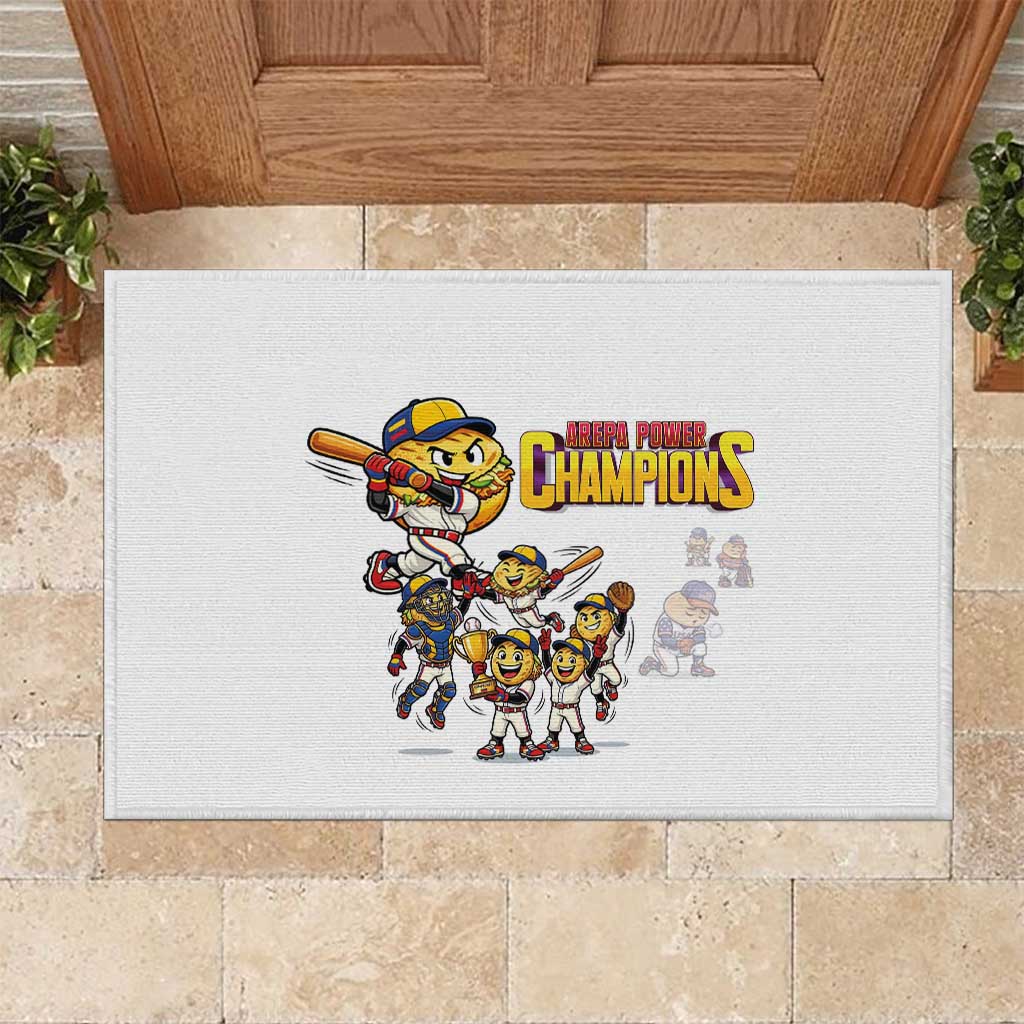 Venezuela Baseball Champions Rubber Doormat Glory Arepa Team