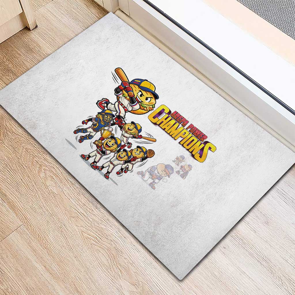 Venezuela Baseball Champions Rubber Doormat Glory Arepa Team