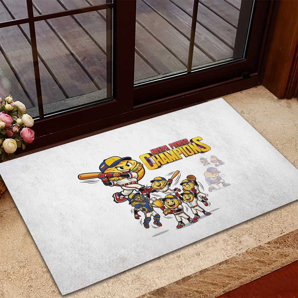 Venezuela Baseball Champions Rubber Doormat Glory Arepa Team