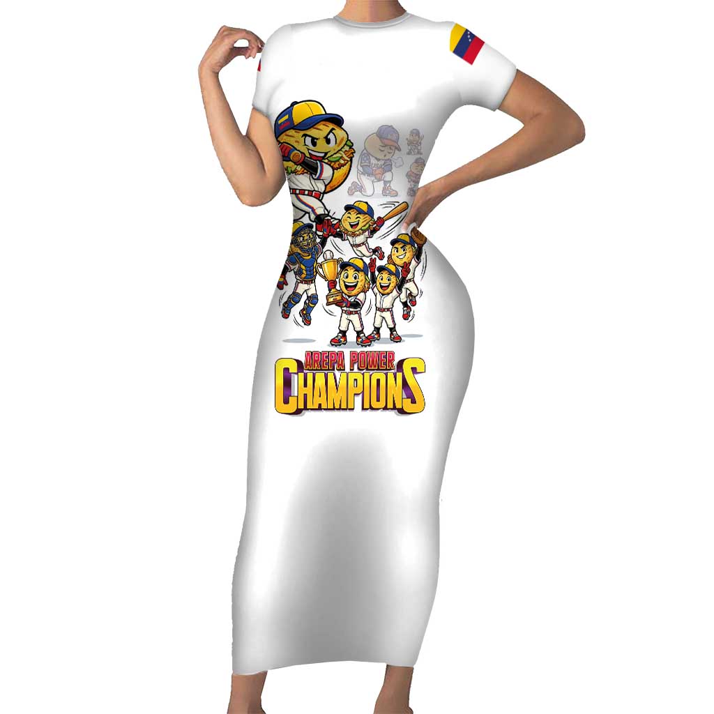 Venezuela Baseball Champions Short Sleeve Bodycon Dress Glory Arepa Team