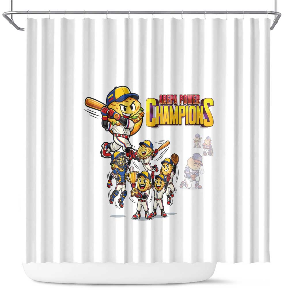 Venezuela Baseball Champions Shower Curtain Glory Arepa Team