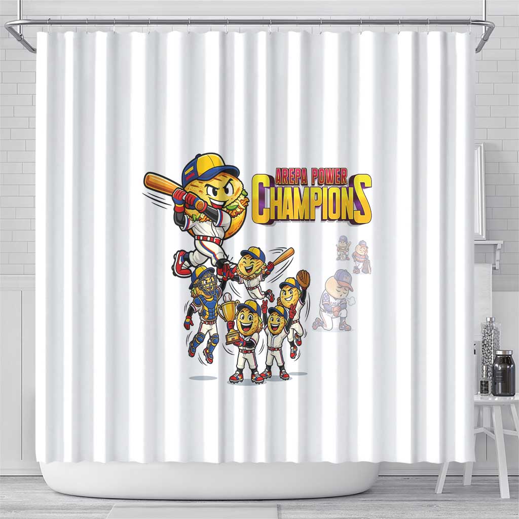Venezuela Baseball Champions Shower Curtain Glory Arepa Team