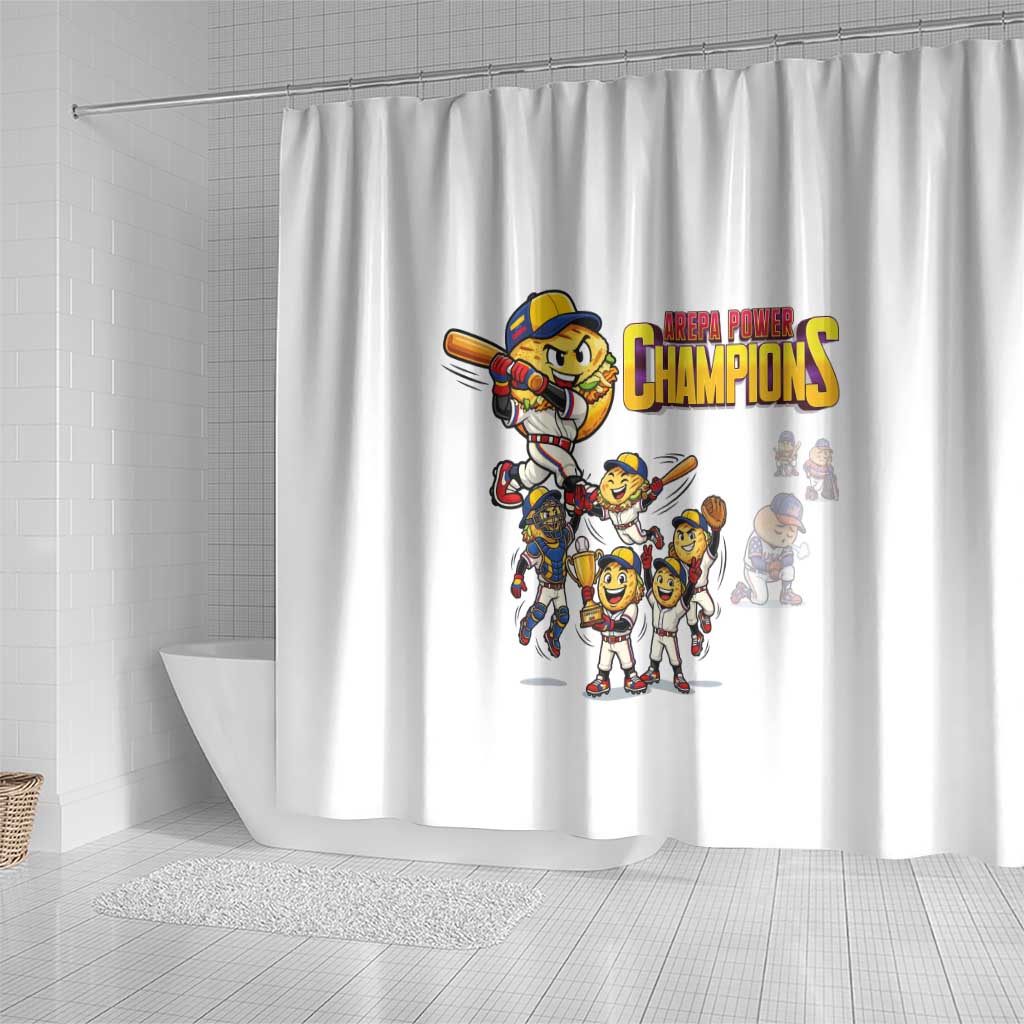 Venezuela Baseball Champions Shower Curtain Glory Arepa Team