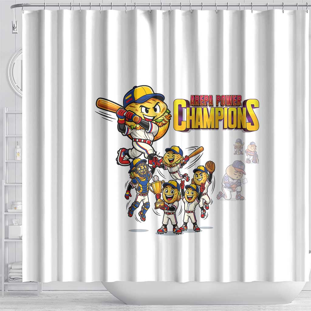 Venezuela Baseball Champions Shower Curtain Glory Arepa Team