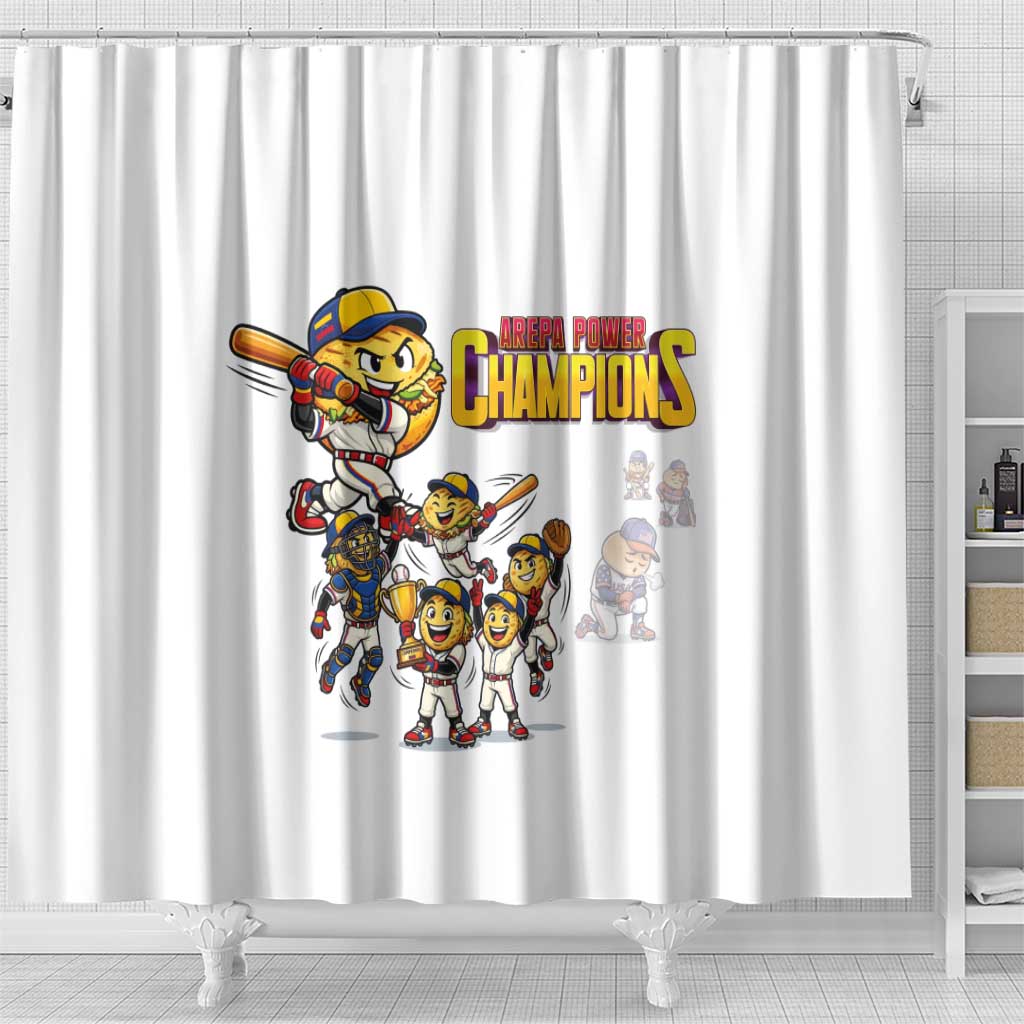 Venezuela Baseball Champions Shower Curtain Glory Arepa Team