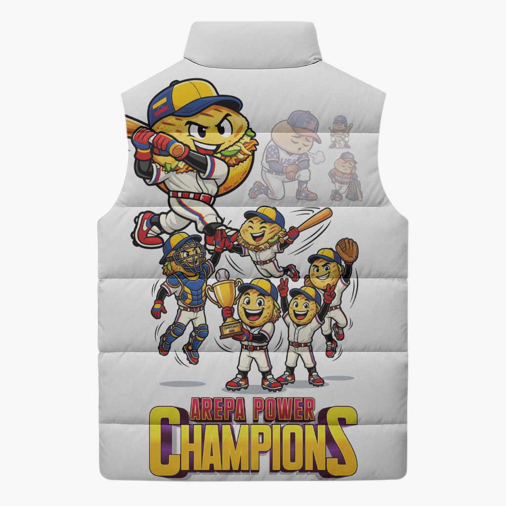 Venezuela Baseball Champions Sleeveless Puffer Jacket Glory Arepa Team