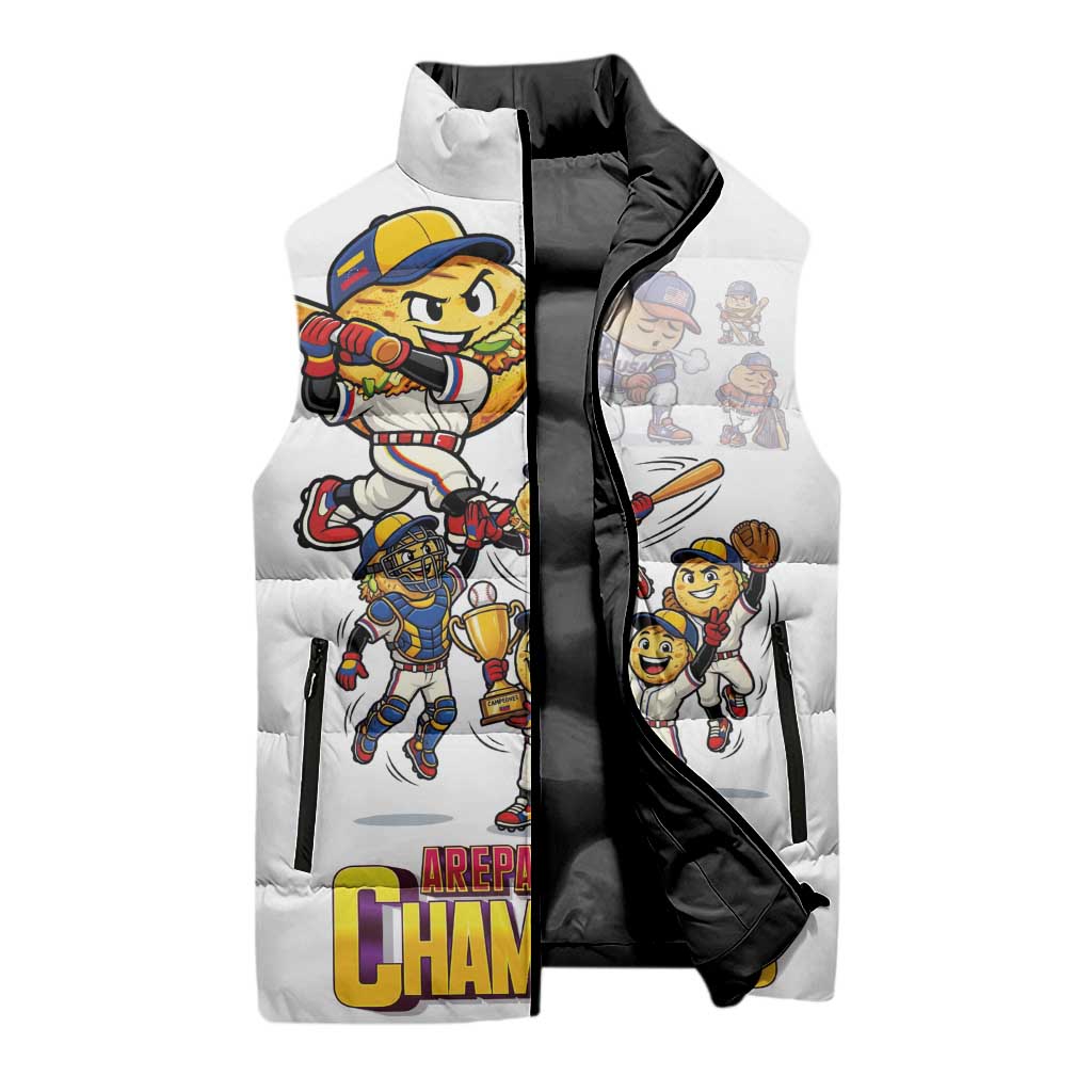 Venezuela Baseball Champions Sleeveless Puffer Jacket Glory Arepa Team