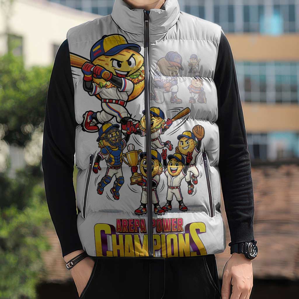 Venezuela Baseball Champions Sleeveless Puffer Jacket Glory Arepa Team