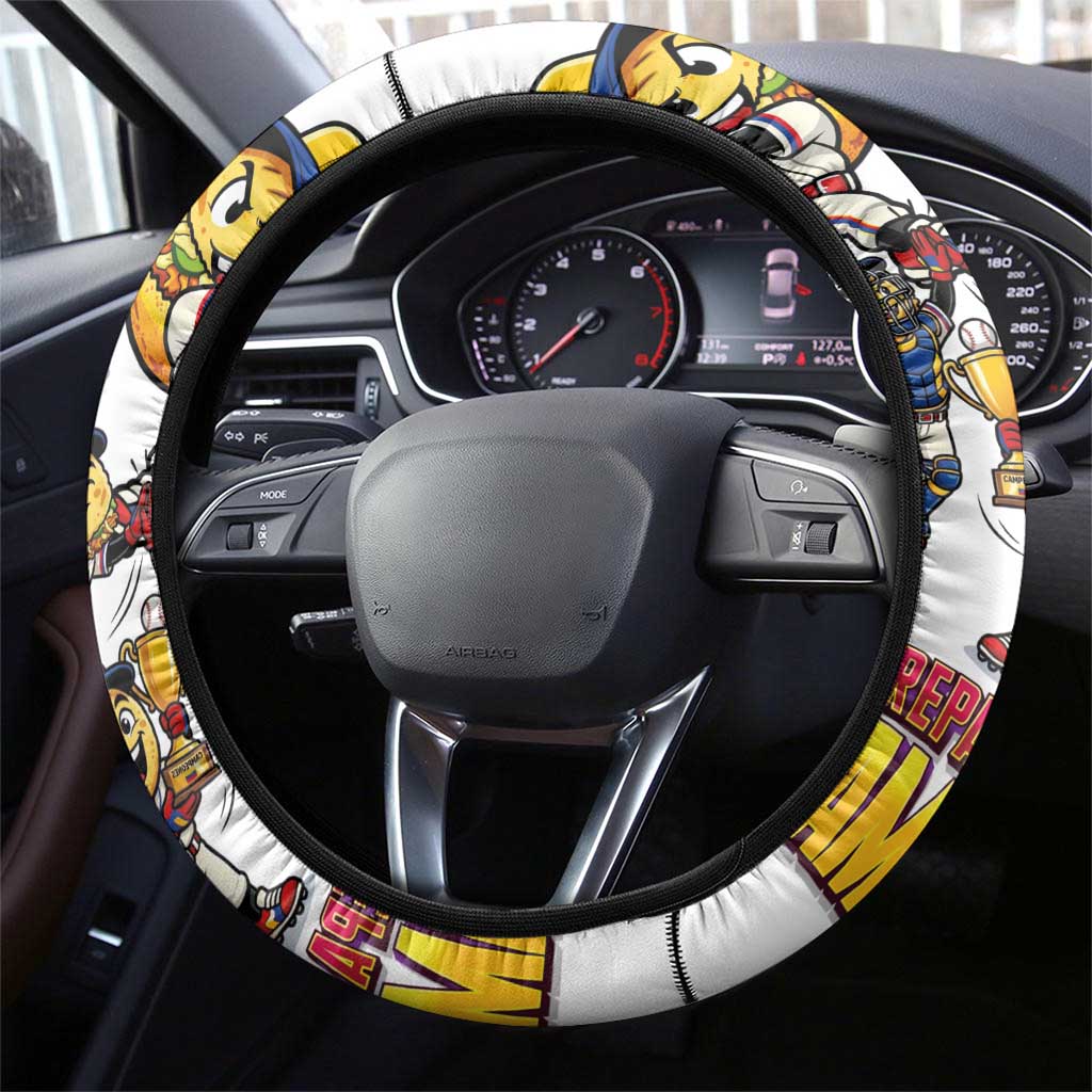 Venezuela Baseball Champions Steering Wheel Cover Glory Arepa Team
