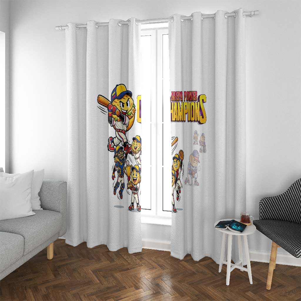 Venezuela Baseball Champions Window Curtain Glory Arepa Team