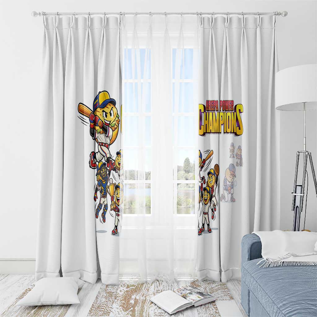 Venezuela Baseball Champions Window Curtain Glory Arepa Team