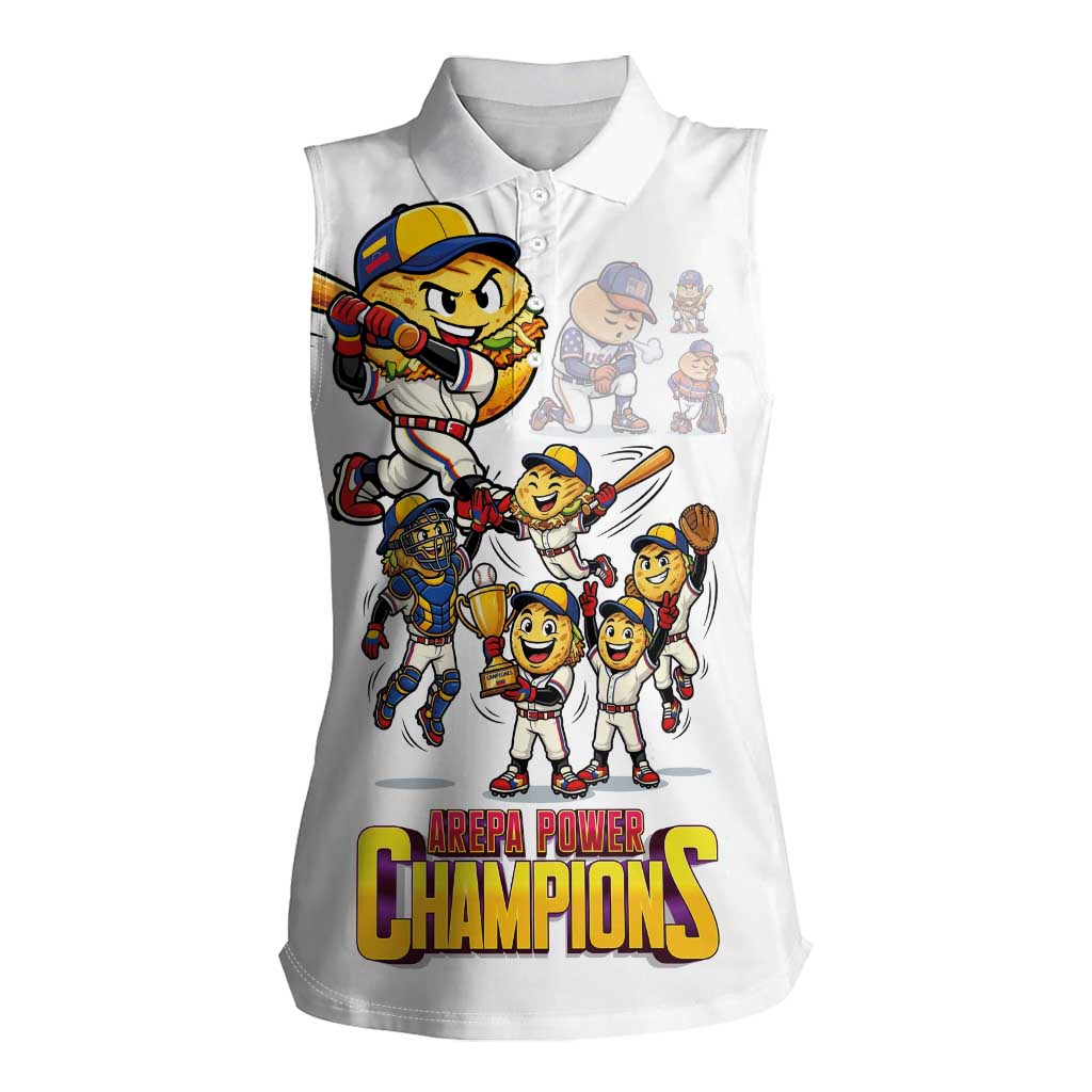 Venezuela Baseball Champions Women Sleeveless Polo Shirt Glory Arepa Team