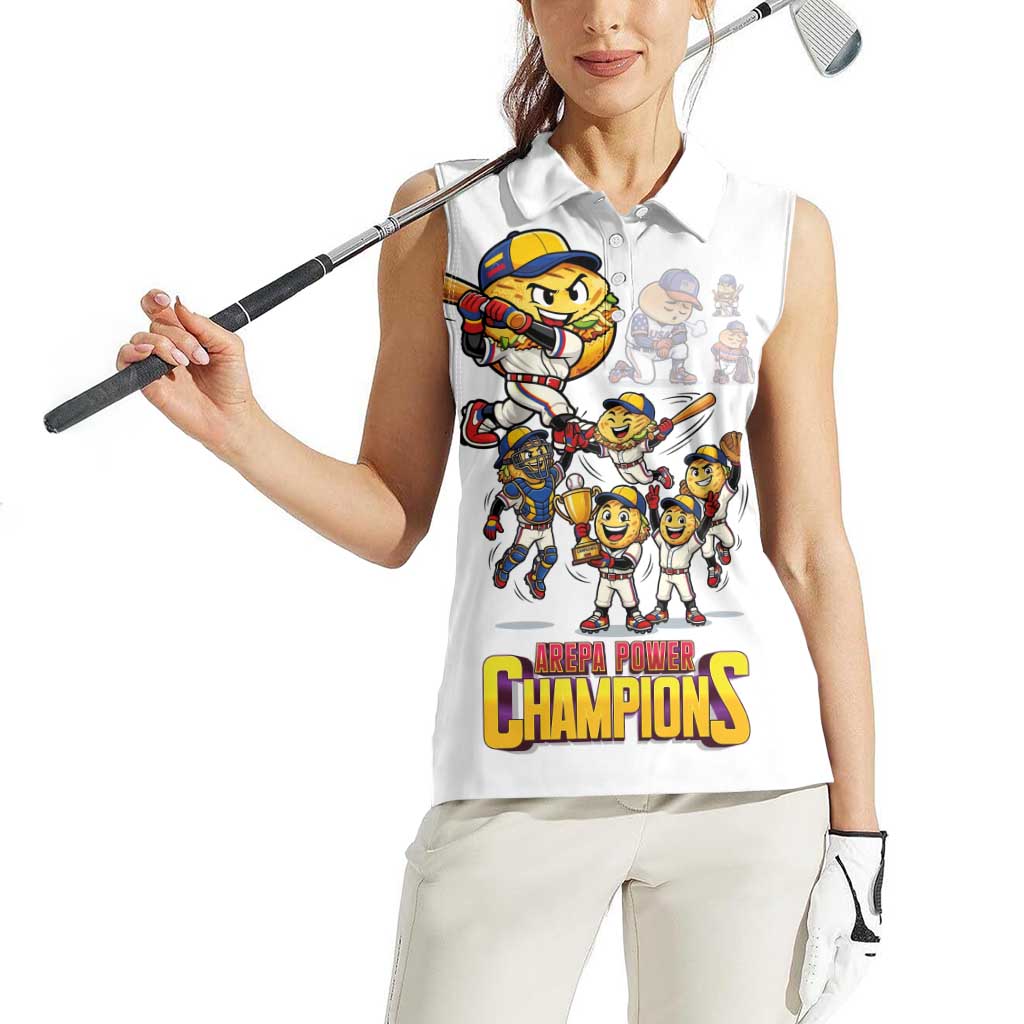 Venezuela Baseball Champions Women Sleeveless Polo Shirt Glory Arepa Team