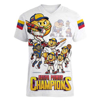 Venezuela Baseball Champions Women V-Neck T-Shirt Glory Arepa Team