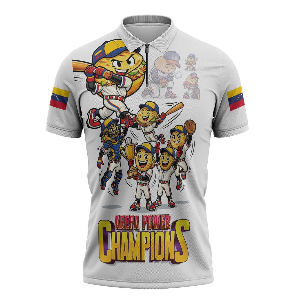 Venezuela Baseball Champions Zipper Polo Shirt Glory Arepa Team
