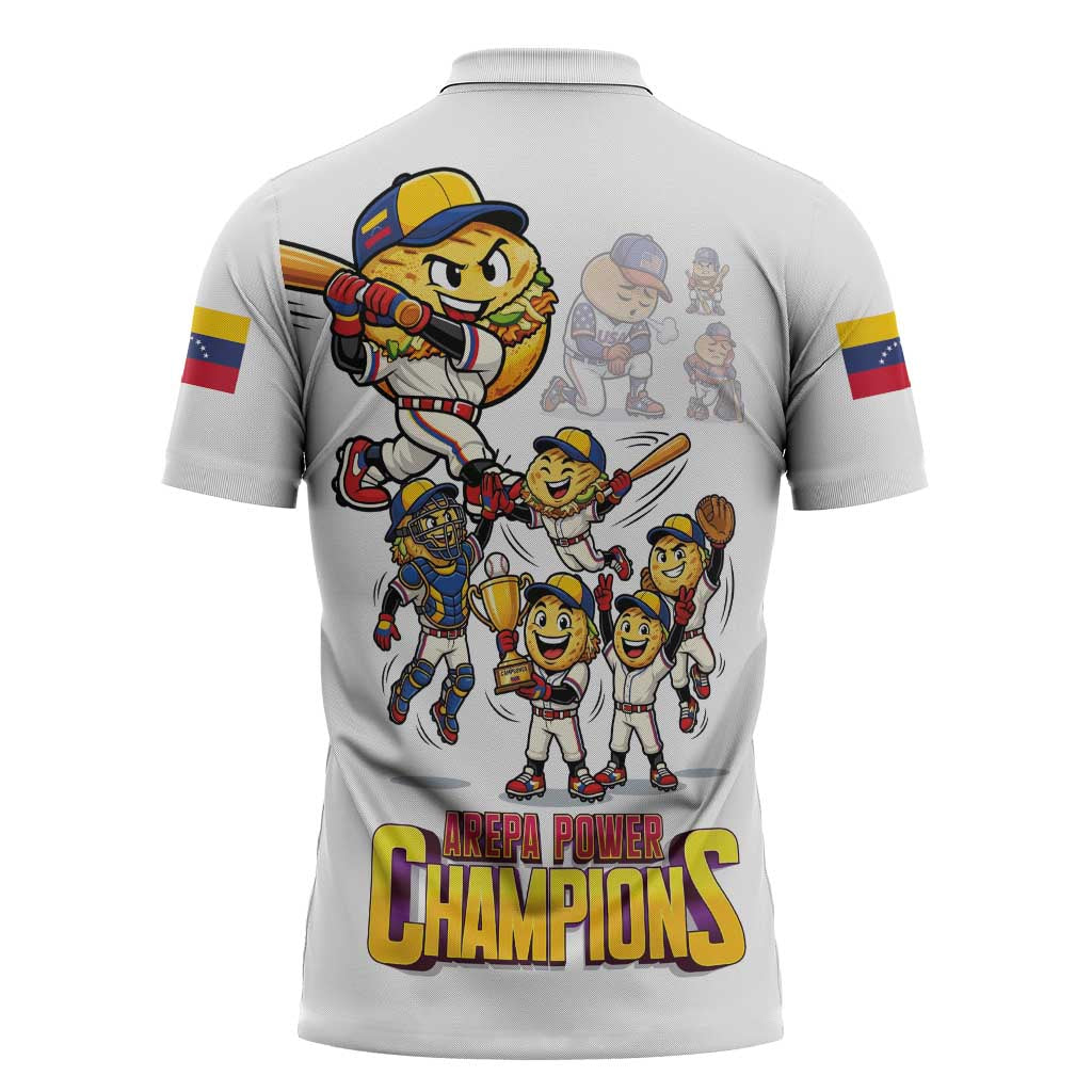 Venezuela Baseball Champions Zipper Polo Shirt Glory Arepa Team