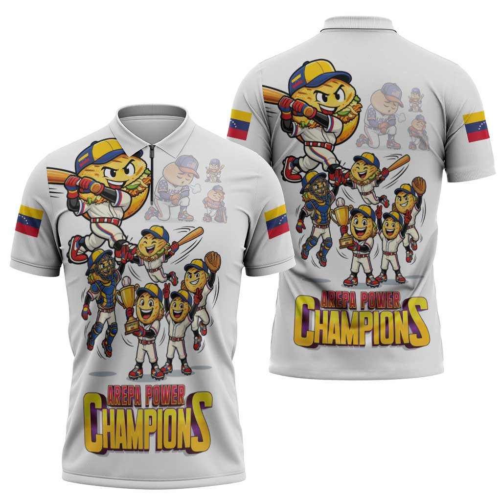 Venezuela Baseball Champions Zipper Polo Shirt Glory Arepa Team